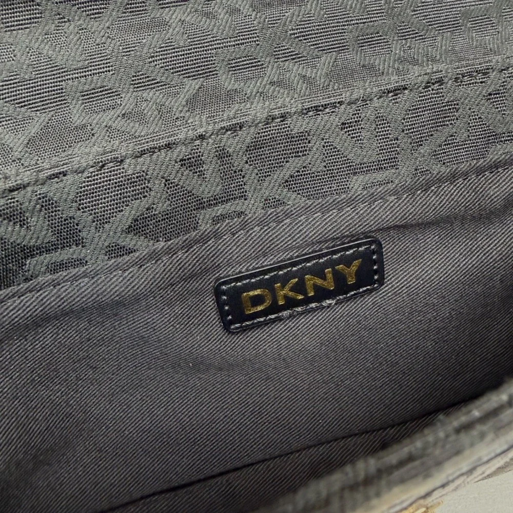 DKNY Y2K Black Monogram Signature Crossbody Bag Minimalist Old Money Chic